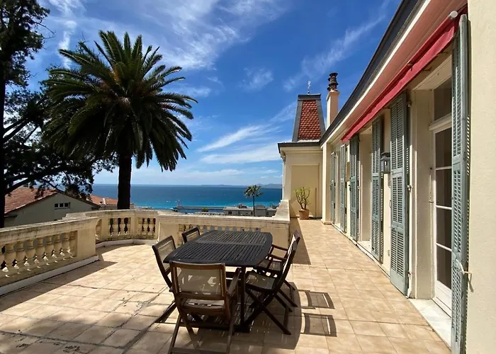 Palmeraie - Magnifique Appartement D\'Epoque Avec Vue Mer 4 Personnes Avec Terrasse Le Port Nice